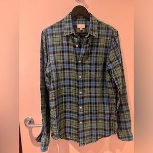 Club Monaco plaid linen shirt